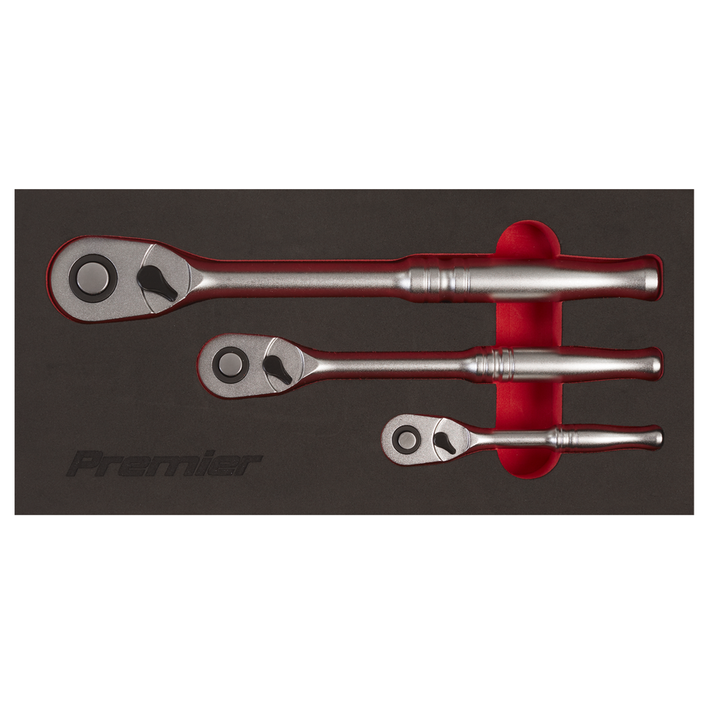 Pear-Head Ratchet Wrench Set with Flip Reverse 3pc AK7933