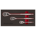 Pear-Head Ratchet Wrench Set with Flip Reverse 3pc AK7933