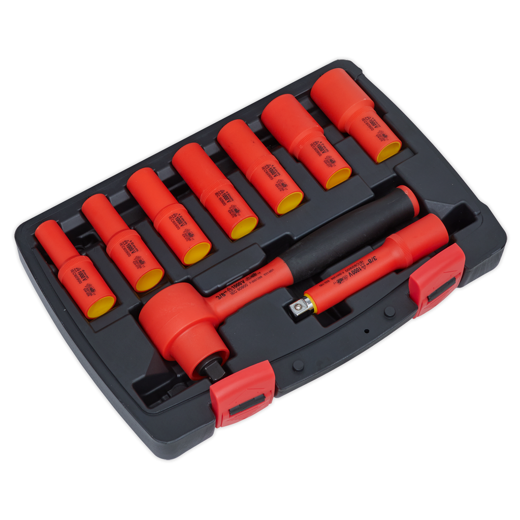 Insulated Socket Set 3/8"Sq Drive 9pc - VDE Approved AK7942