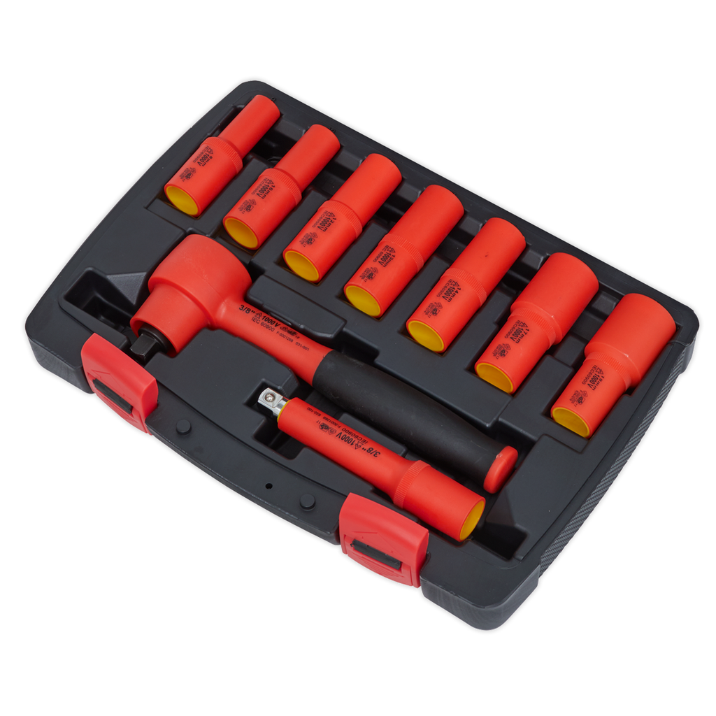 Insulated Socket Set 3/8"Sq Drive 9pc - VDE Approved AK7942