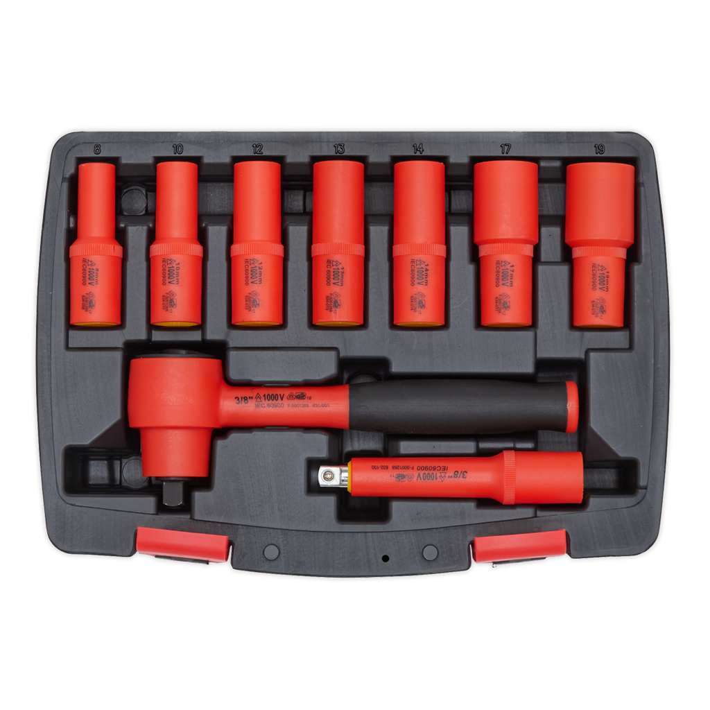 Insulated Socket Set 3/8"Sq Drive 9pc - VDE Approved AK7942