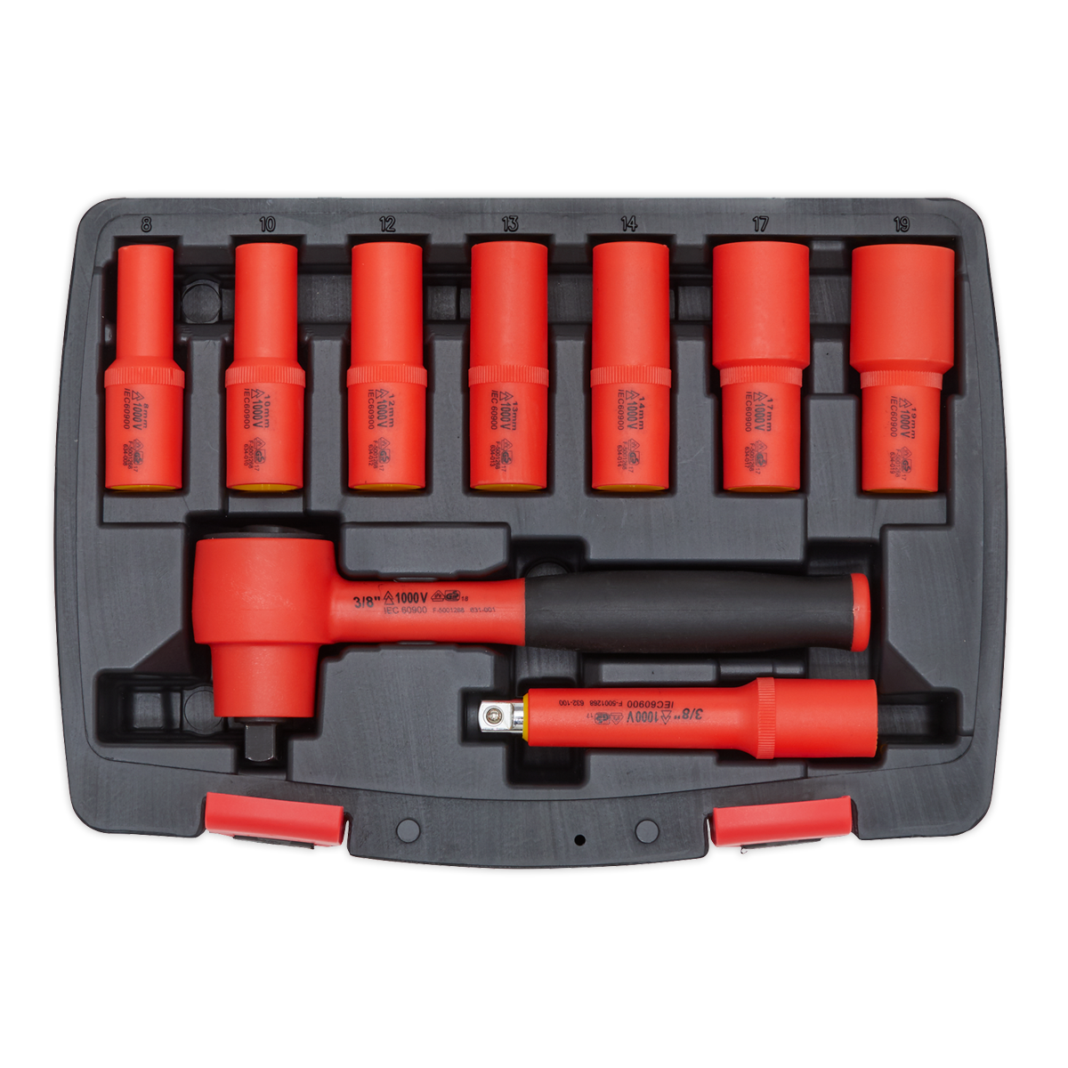 Insulated Socket Set 3/8"Sq Drive 9pc - VDE Approved AK7942