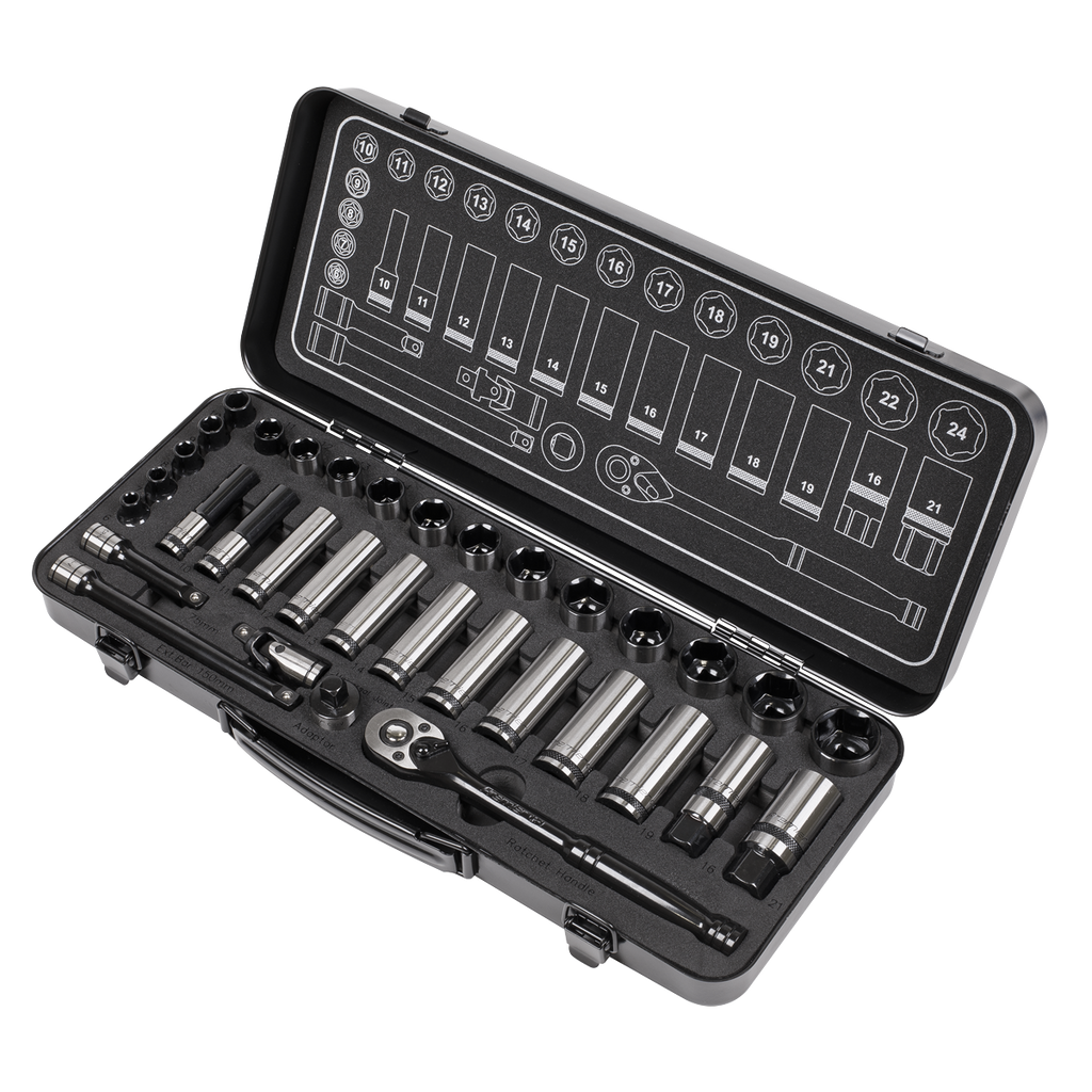 Socket Set 3/8"Sq Drive 34pc AK7971