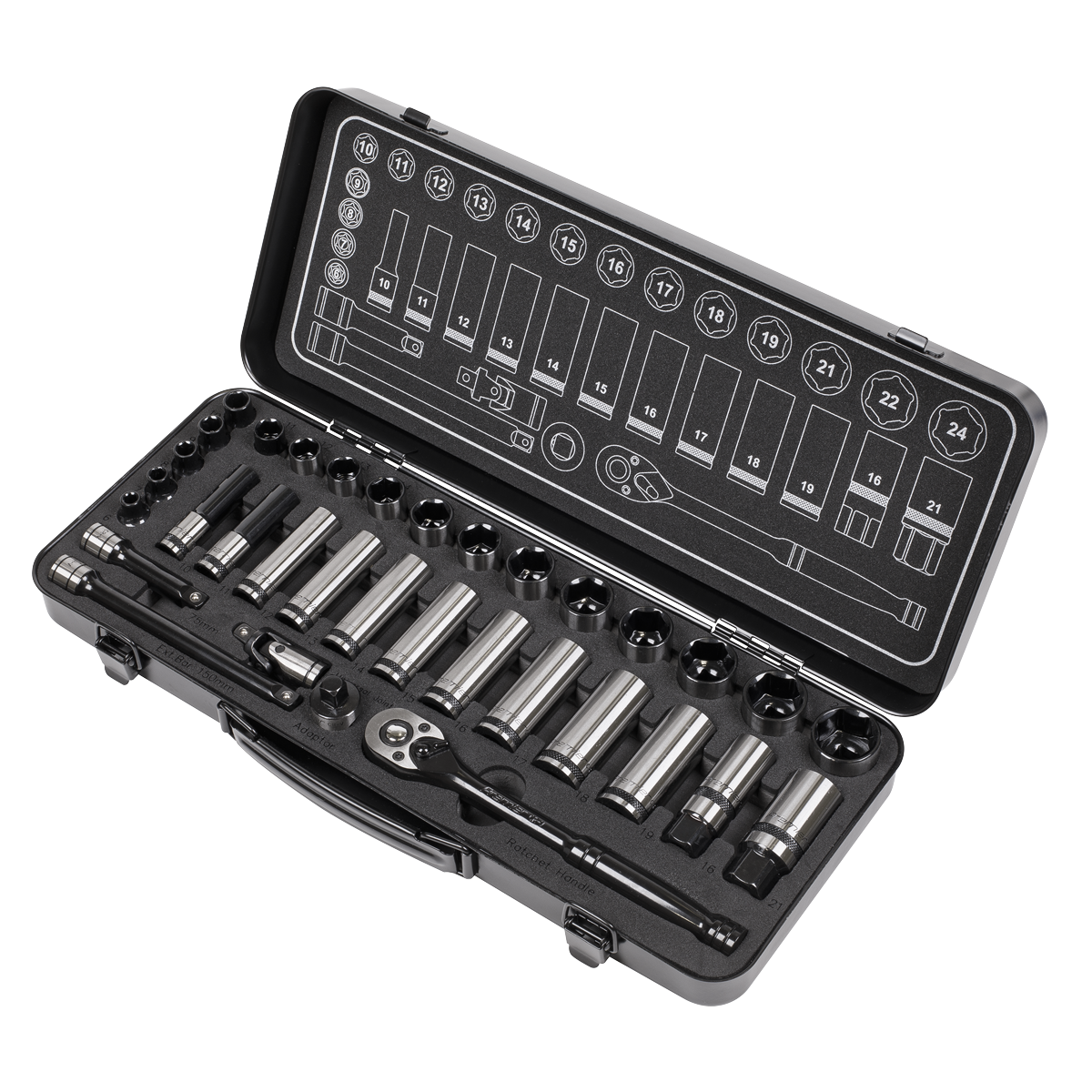 Socket Set 3/8"Sq Drive 34pc AK7971