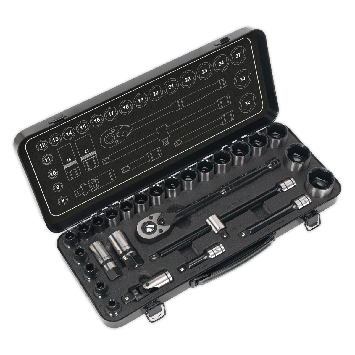 Socket Set 1/2"Sq Drive 28pc AK7972