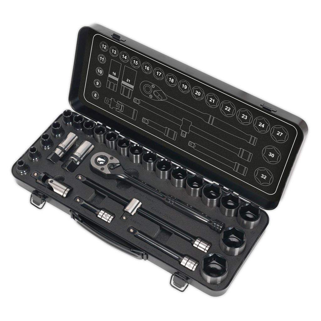Socket Set 1/2"Sq Drive 28pc AK7972