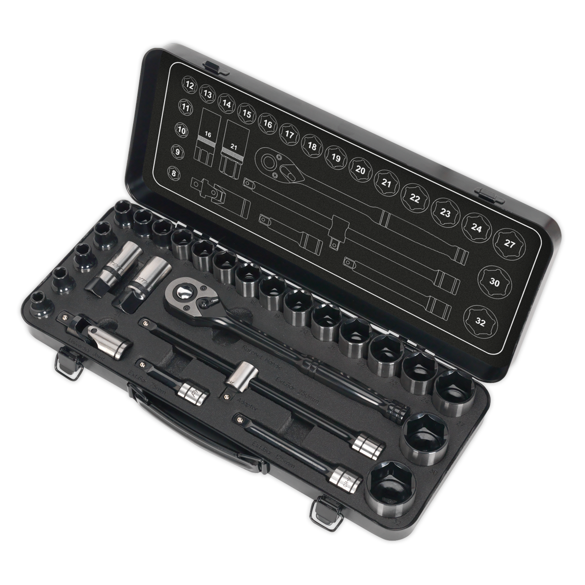 Socket Set 1/2"Sq Drive 28pc AK7972