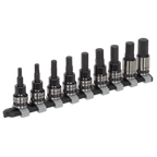 Hex Key Socket Bit Set 3/8"Sq Drive 9pc AK7986