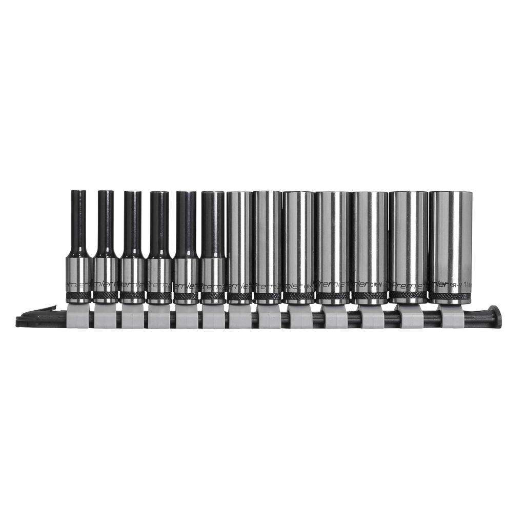 Deep Socket Set 1/4"Sq Drive 13pc AK7991