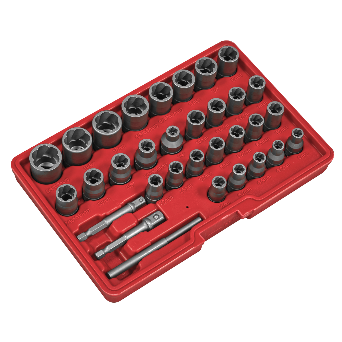 Slim Design Bolt & Nut Extractor Set 32pc AK8132