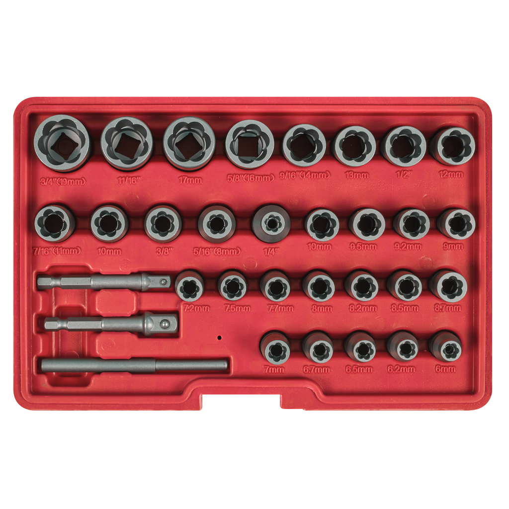 Slim Design Bolt & Nut Extractor Set 32pc AK8132