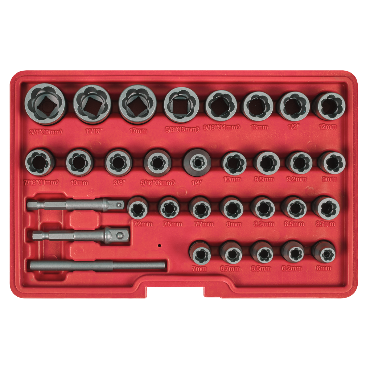 Slim Design Bolt & Nut Extractor Set 32pc AK8132