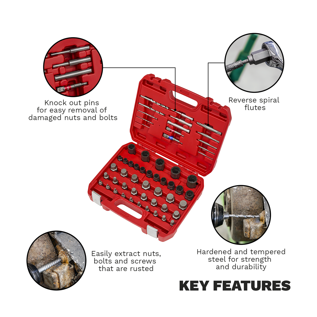 Master Nut, Bolt & Screw Extractor Set 56pc AK8156