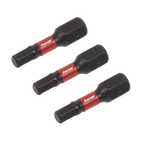 Hex Impact Power Tool Bits 4 x 25mm 3pc AK8212