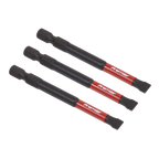 Slotted Impact Power Tool Bits 6.5 x 75mm 3pc AK8253