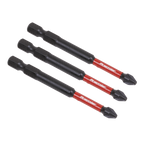 Pozi Impact Power Tool Bits #2 x 75mm 3pc AK8258