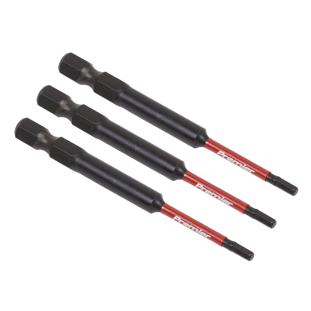 Hex Impact Power Tool Bits 2.5 x 75mm 3pc AK8260