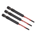 Hex Impact Power Tool Bits 2.5 x 75mm 3pc AK8260
