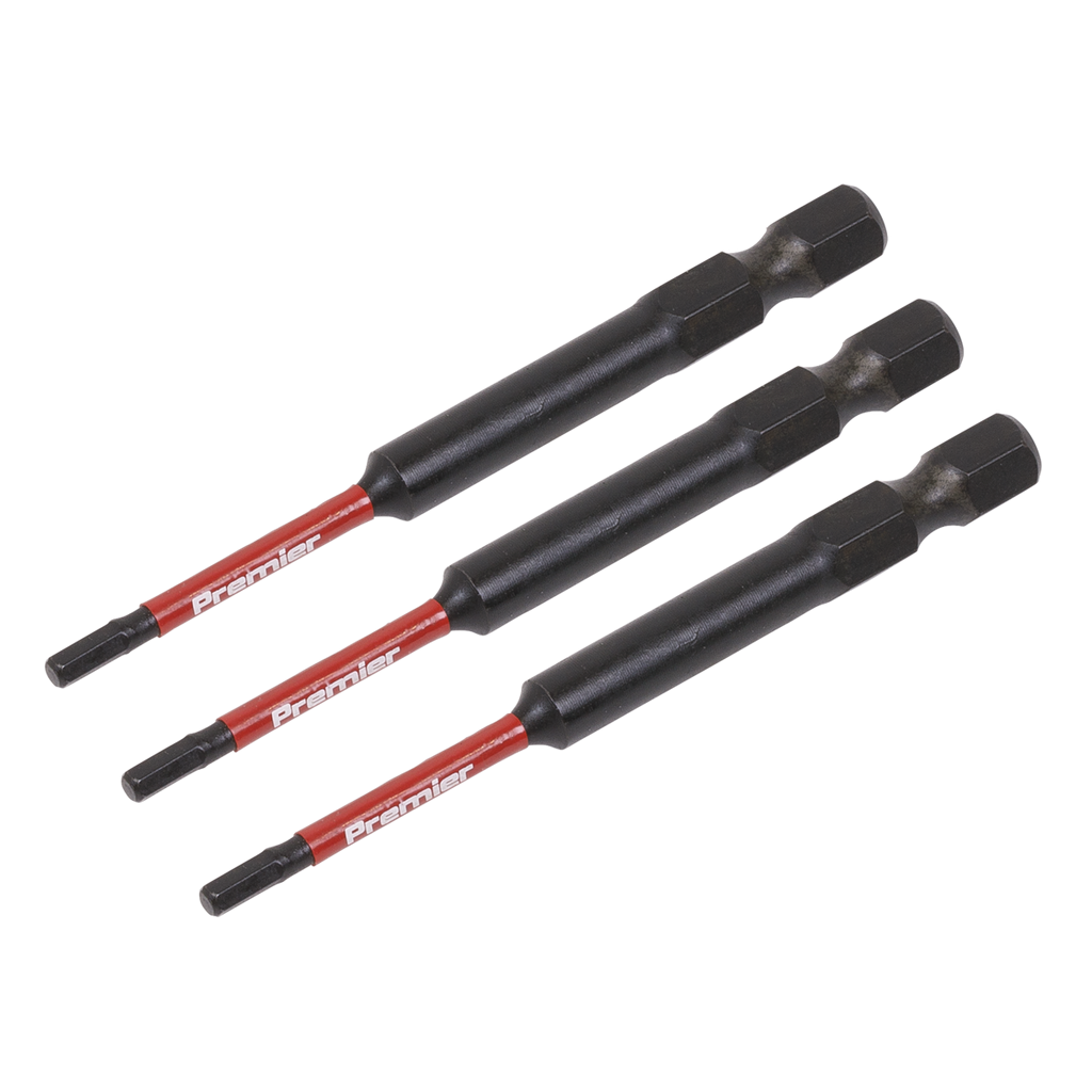 Hex Impact Power Tool Bits 2.5 x 75mm 3pc AK8260