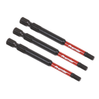 Hex Impact Power Tool Bits 4 x 75mm 3pc AK8262