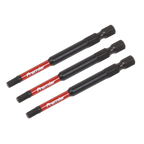 Hex Impact Power Tool Bits 4 x 75mm 3pc AK8262