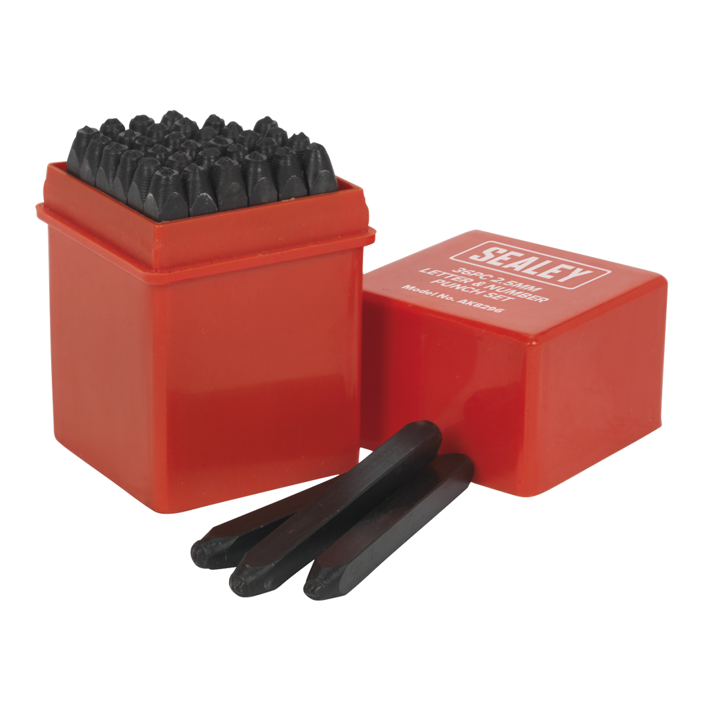 Letter & Number Punch Set 2.5mm 36pc AK8296