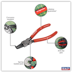Circlip Pliers Internal Bent Nose 140mm AK84533
