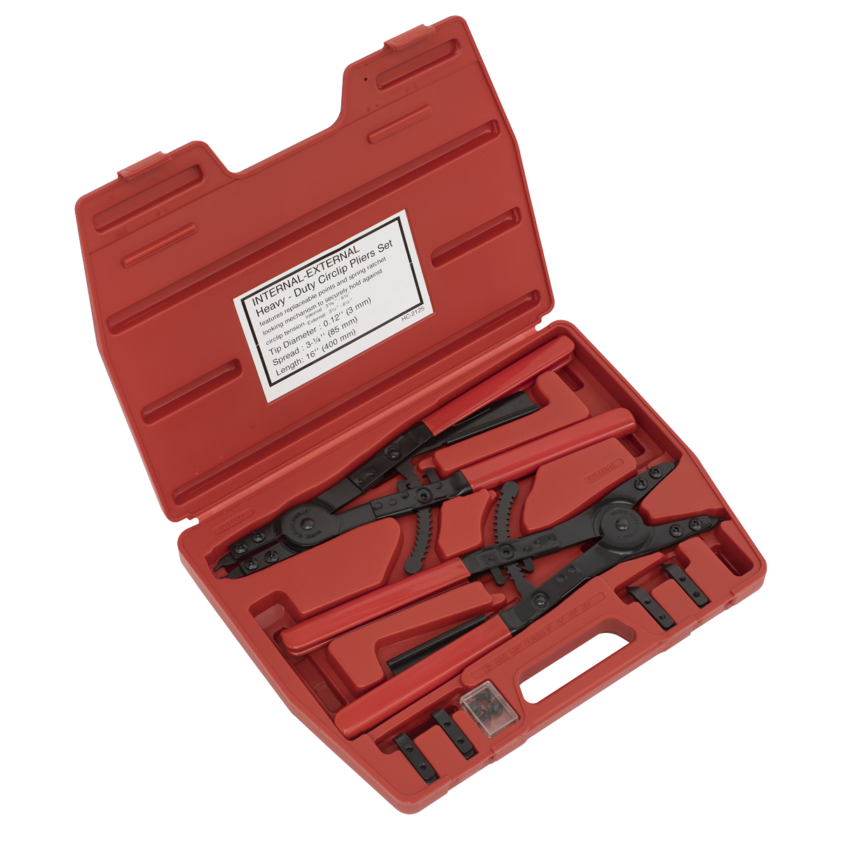 Heavy-Duty Circlip Pliers Set Internal/External 400mm AK8501