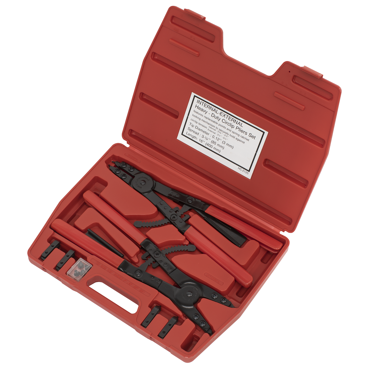 Heavy-Duty Circlip Pliers Set Internal/External 400mm AK8501