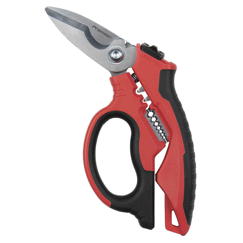 Heavy-Duty 3-In-1 Electrician's Angled Shears 200mm AK8527