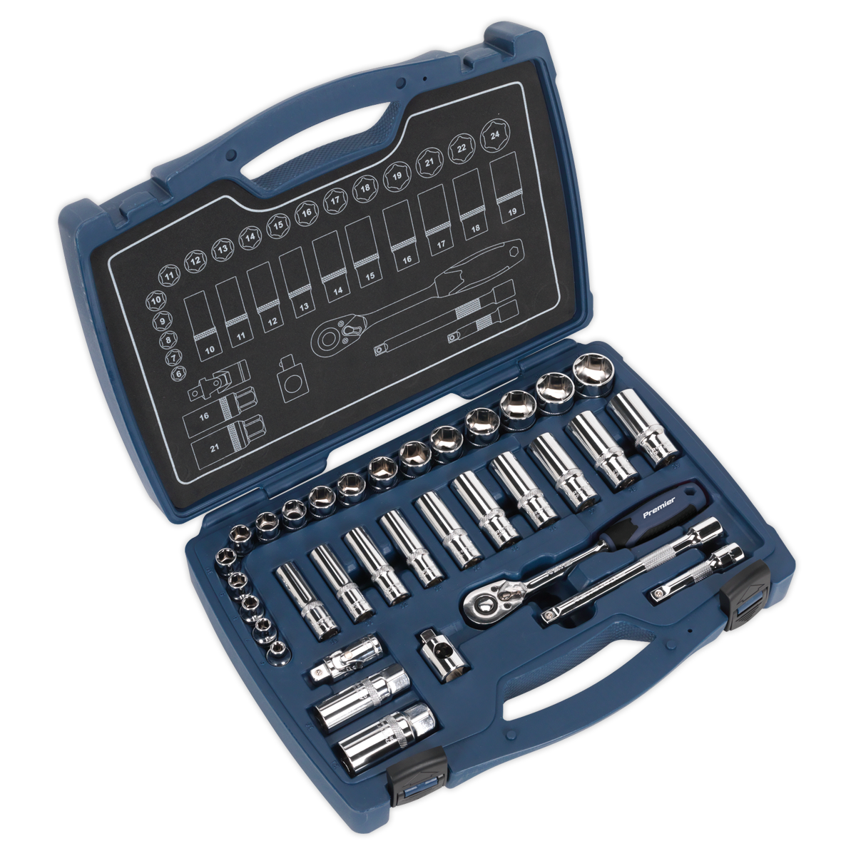 Socket Set 3/8"Sq Drive 34pc AK8991