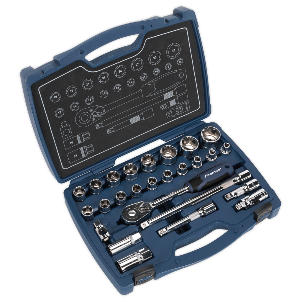 Socket Set 1/2"Sq Drive 26pc AK8992