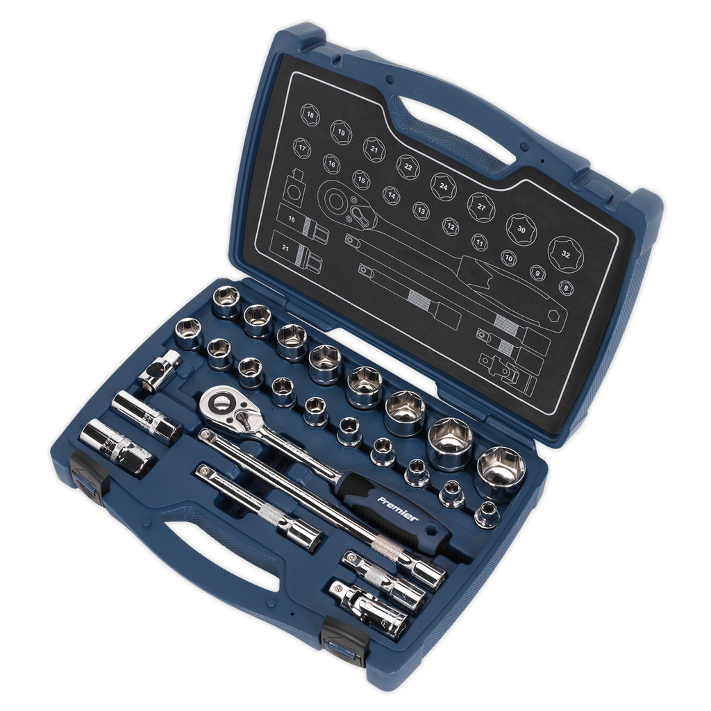 Socket Set 1/2"Sq Drive 26pc AK8992