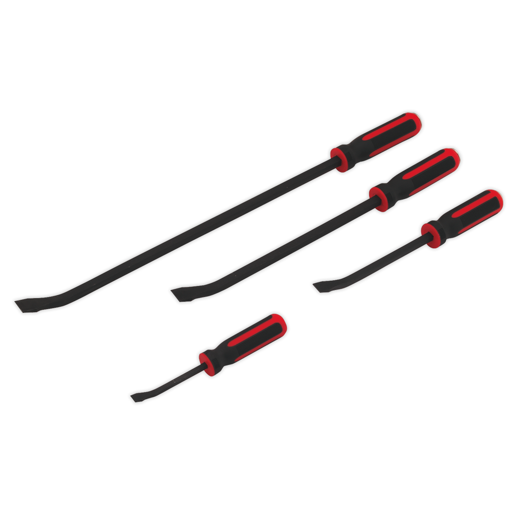 Heavy-Duty Angled Pry Bar Set with Hammer Cap 4pc AK9105