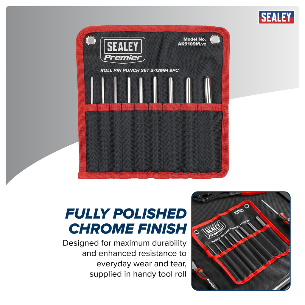 Imperial Roll Pin Punch Set 1/8-1/2" 9pc AK9109