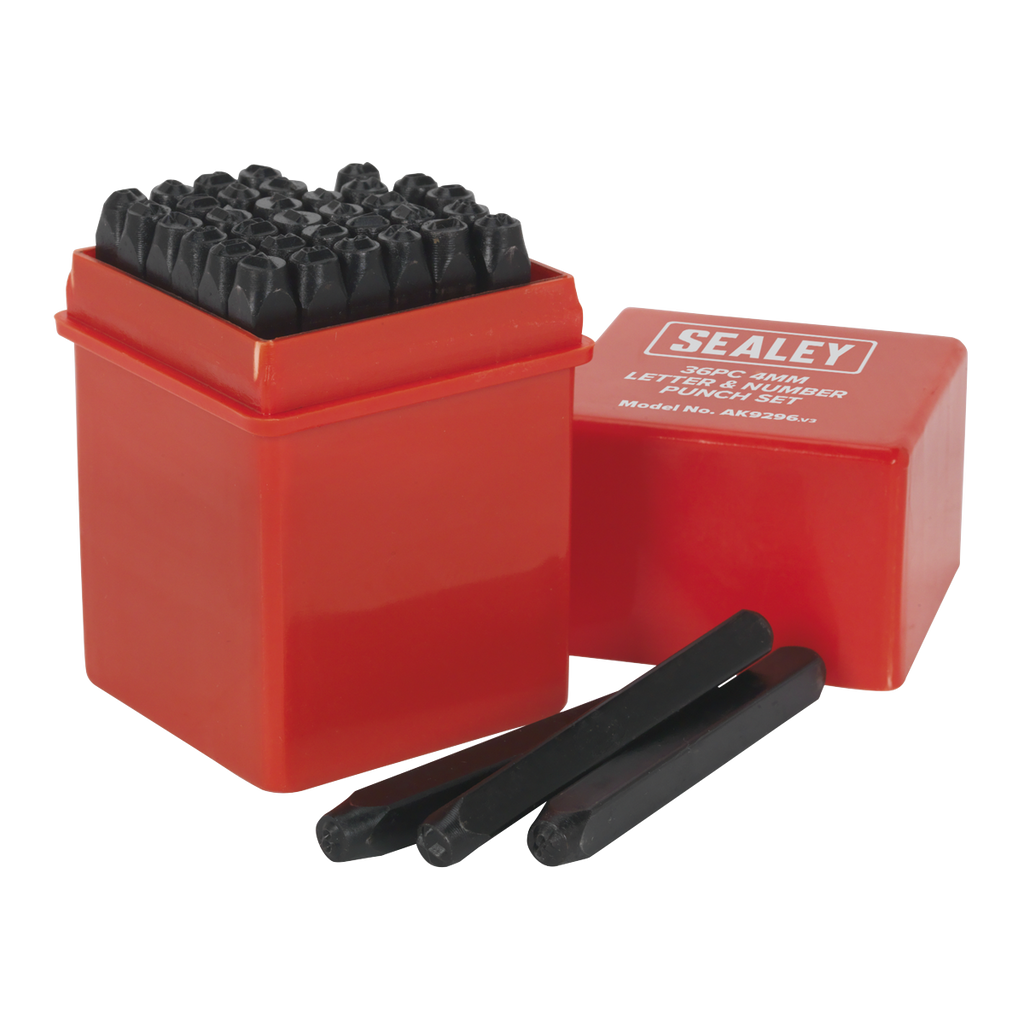 Letter & Number Punch Set 4mm 36pc AK9296