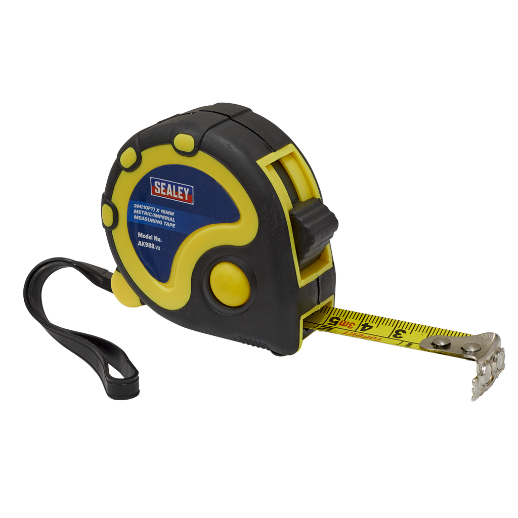 Metric/Imperial Rubber Tape Measure 3m(10ft) x 16mm AK988