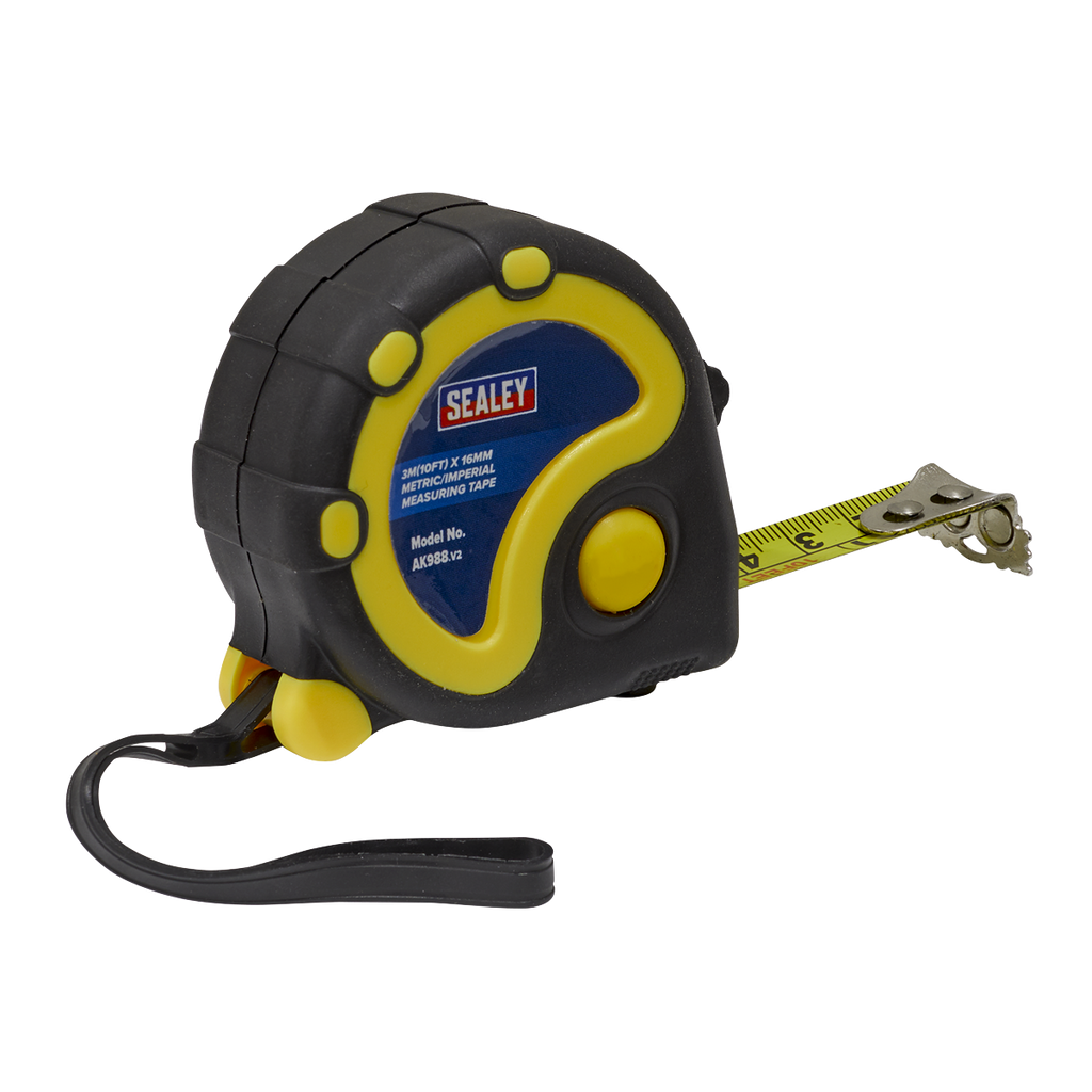 Metric/Imperial Rubber Tape Measure 3m(10ft) x 16mm AK988