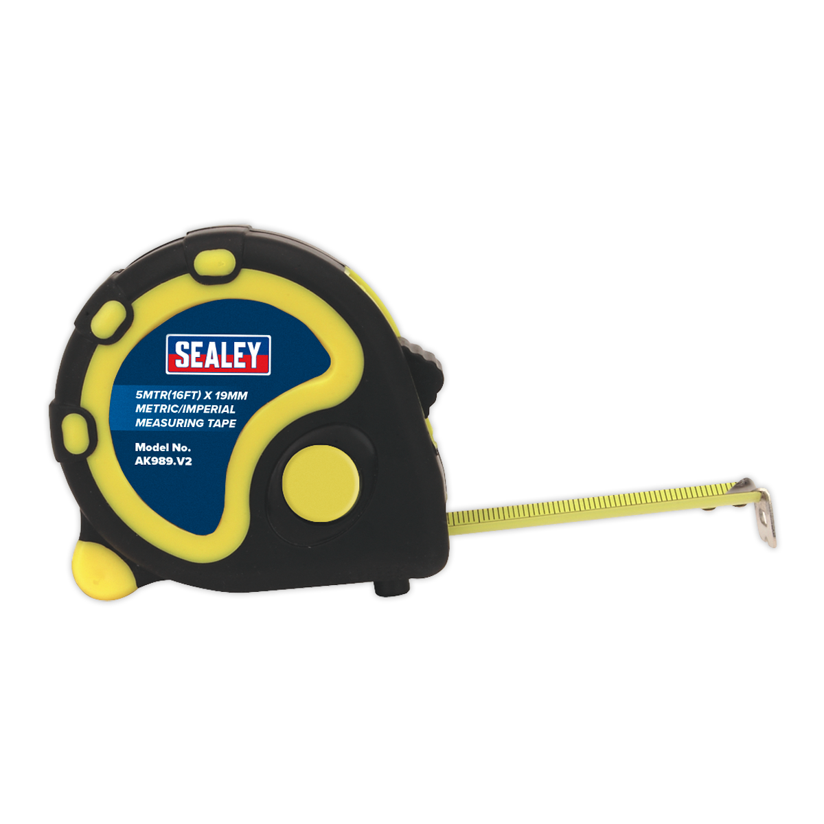 Metric/Imperial Rubber Tape Measure 5m(16ft) x 19mm - Display Box of 12 AK98912