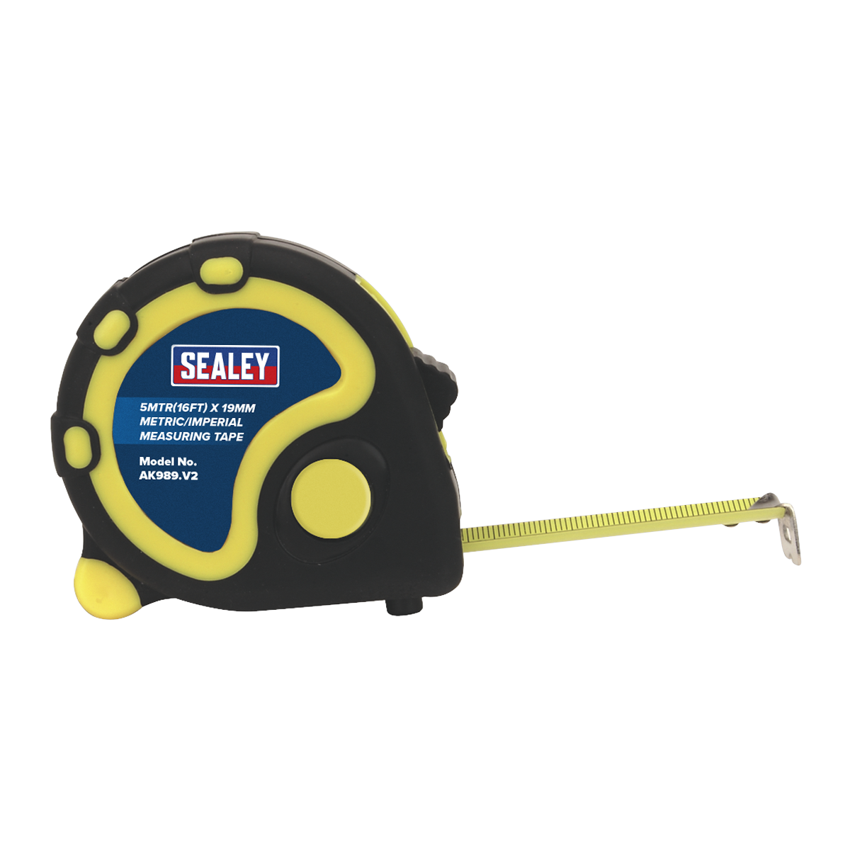 Metric/Imperial Rubber Tape Measure 5m(16ft) x 19mm - Display Box of 12 AK98912