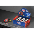 Metric/Imperial Rubber Tape Measure 5m(16ft) x 19mm - Display Box of 12 AK98912
