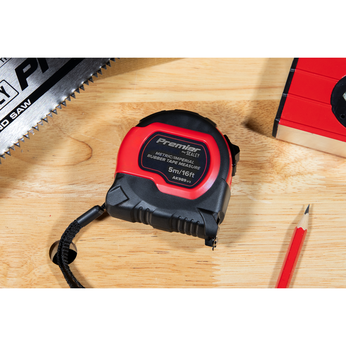 Metric/Imperial Rubber Tape Measure 5m(16ft) x 19mm - Display Box of 12 AK98912