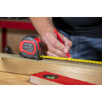 Metric/Imperial Rubber Tape Measure 5m(16ft) x 19mm - Display Box of 12 AK98912