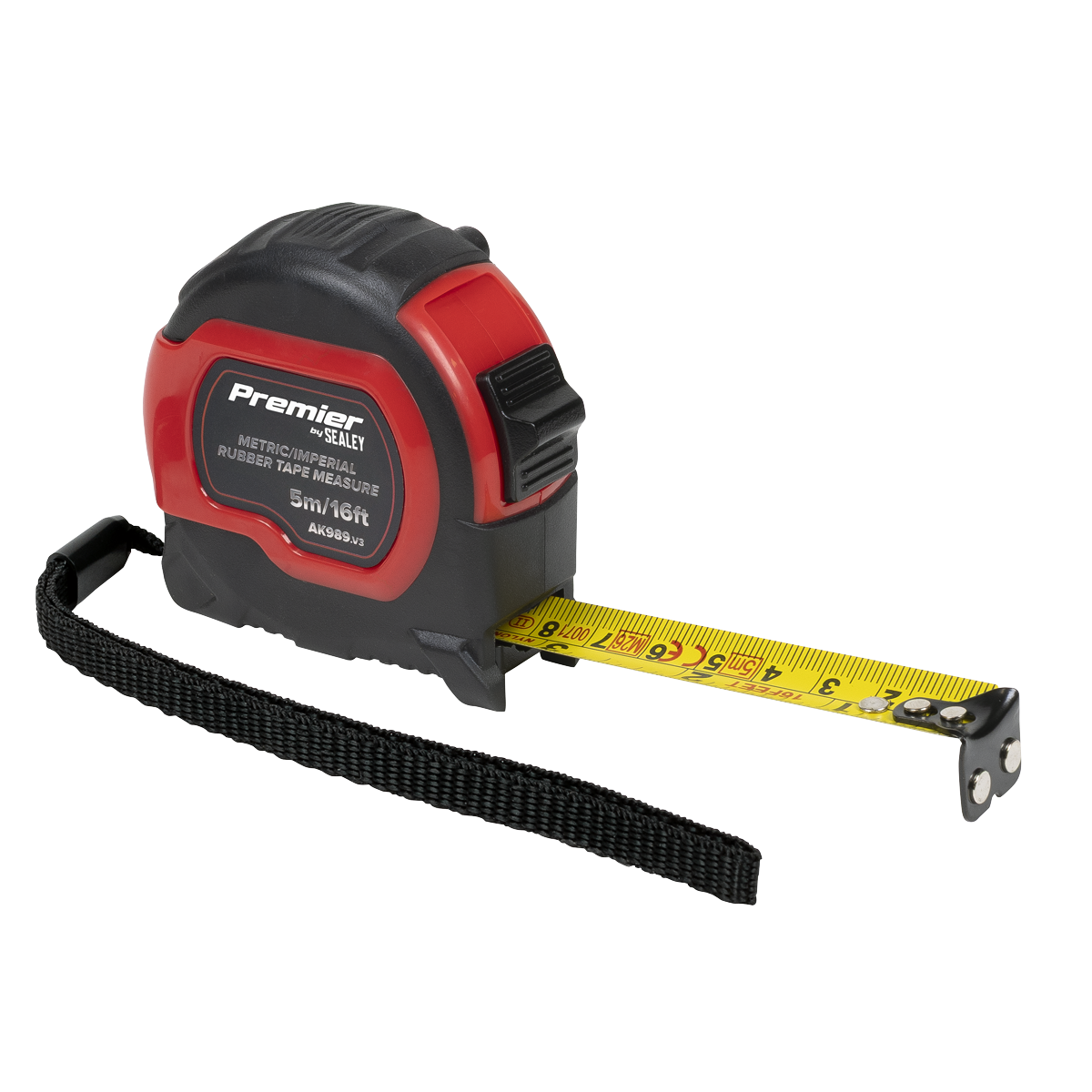 Metric/Imperial Rubber Tape Measure 5m(16ft) x 19mm - Display Box of 12 AK98912