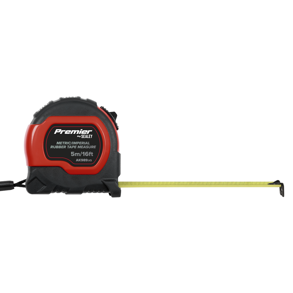 Metric/Imperial Rubber Tape Measure 5m(16ft) x 19mm - Display Box of 12 AK98912
