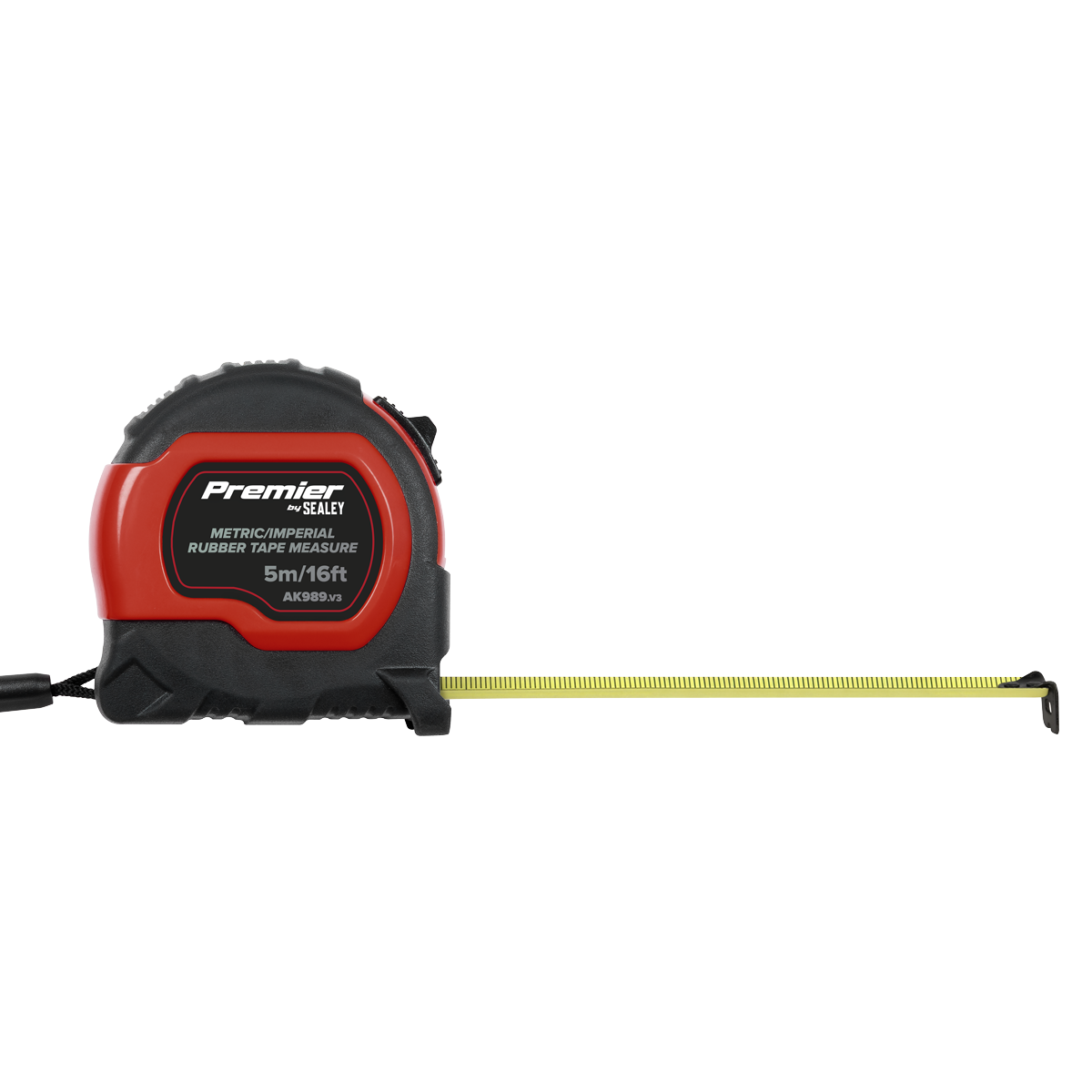 Metric/Imperial Rubber Tape Measure 5m(16ft) x 19mm - Display Box of 12 AK98912