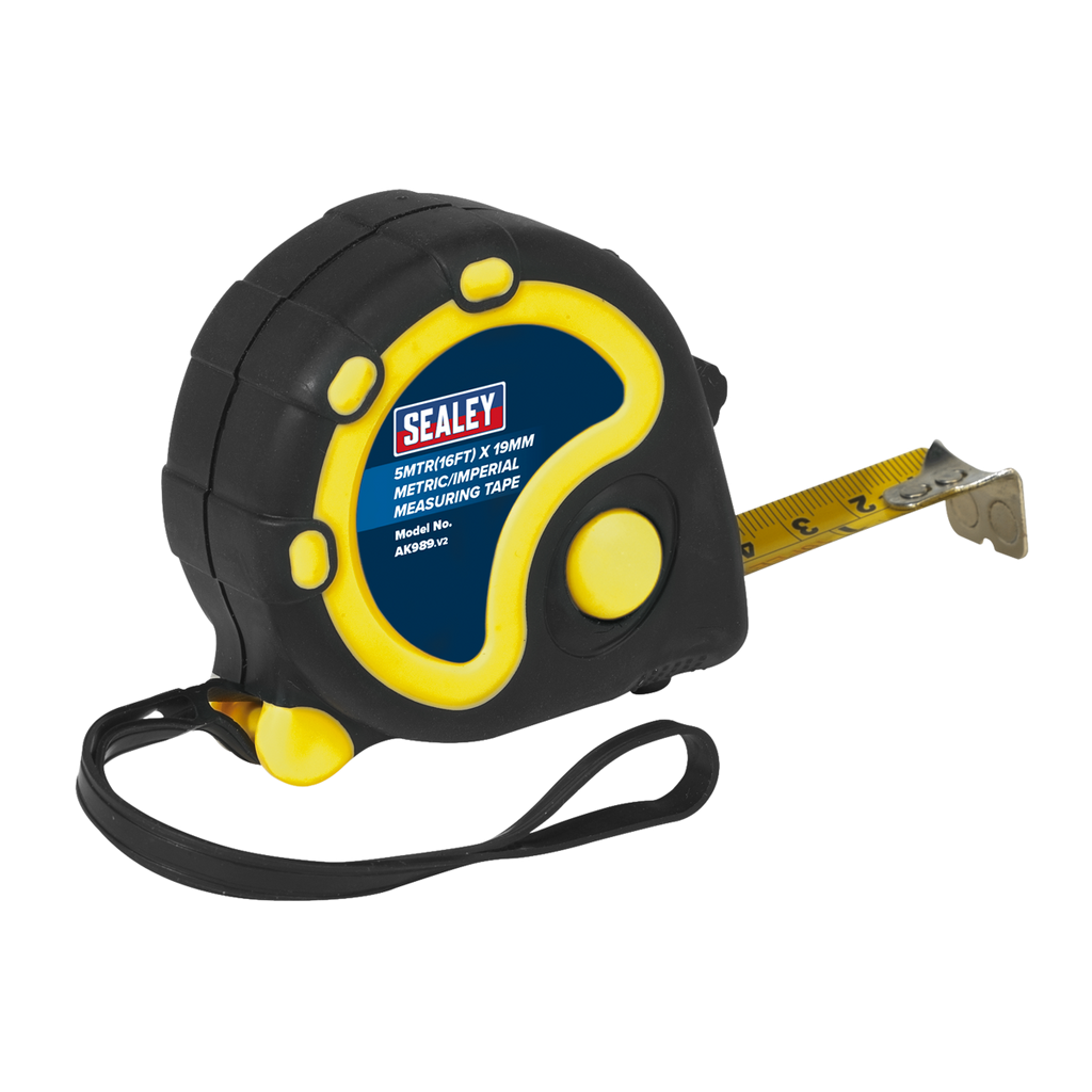 Metric/Imperial Rubber Tape Measure 5m(16ft) x 19mm AK989