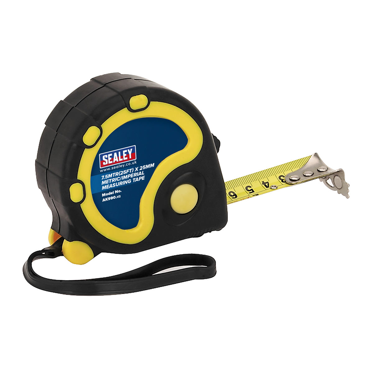 Metric/Imperial Rubber Tape Measure 7.5m(25ft) x 25mm AK990