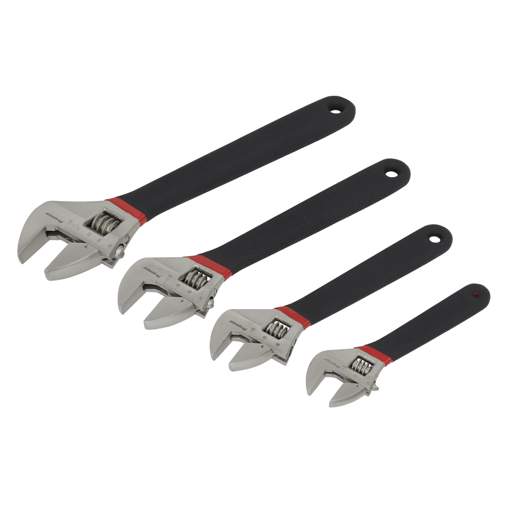 Adjustable Wrench Set Ni-Fe Finish 4pc AK9935