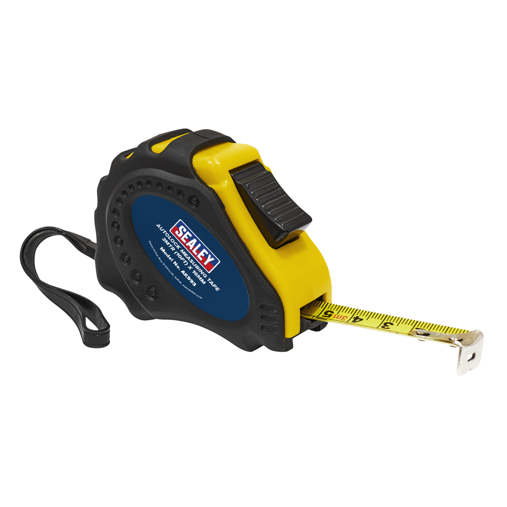 Metric/Imperial Auto Lock Tape Measure 3m(10ft) x 16mm AK993